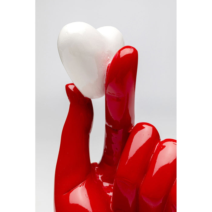 Kare Design Woonaccessoires hand wit hart rood