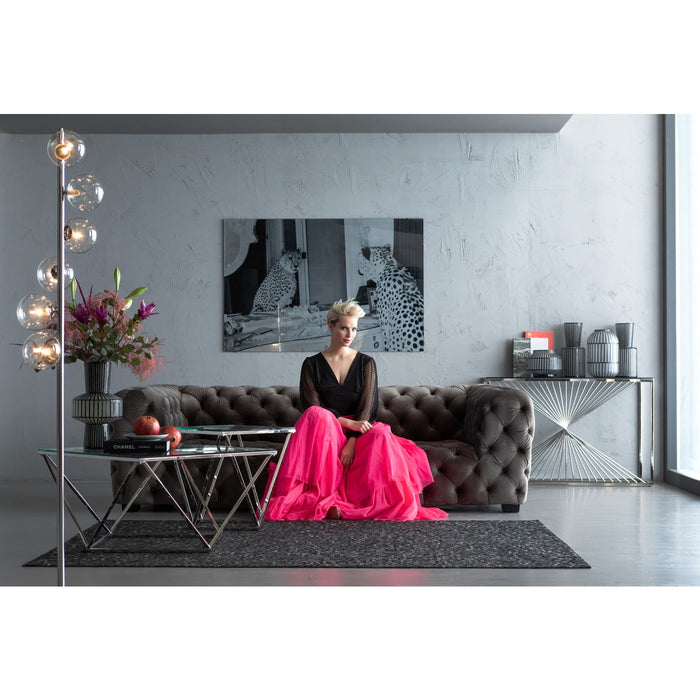 Bijzettafel Cristallo 50x50cm zilver Kare Design