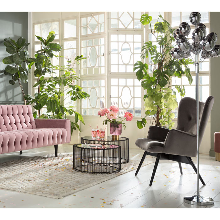 Kare Design Wire Salontafel - Set Van 2 - Messing Met Glas