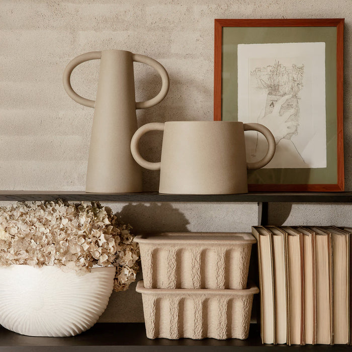 Ferm Living Paper Pulp Opbergdoos S - Set van 2 - Bruin