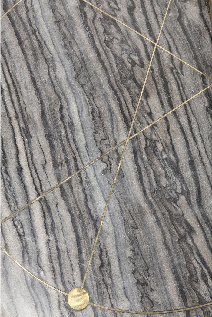 Kare Design Mystic Round Bijzettafel - Set Van 2 - Marmer En Messing