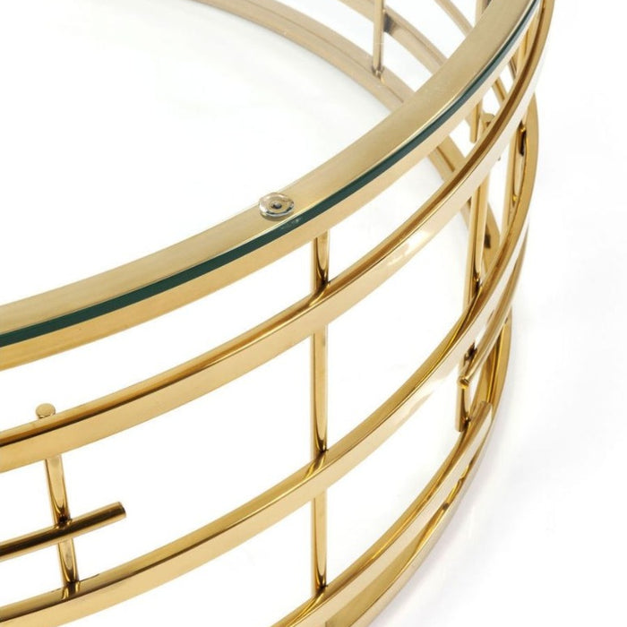 Kare Design Jupiter Salontafel - Glas|Goudkleurig Metaal