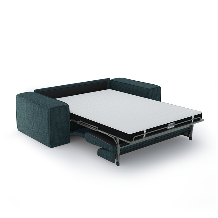 Express slaapbank dunlopillo blauw fluweel 160cm