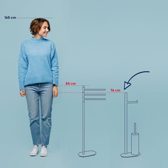 Lucido Toiletborstel en toiletrol set - Zilver - Kela