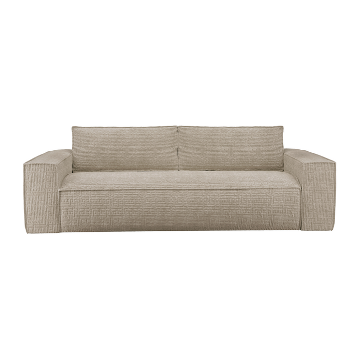 Express slaapbank dunlopillo beige gedessineerd fluweel 160cm