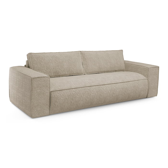 Express slaapbank dunlopillo beige gedessineerd fluweel 160cm