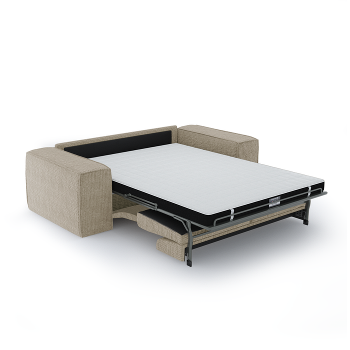 Express slaapbank dunlopillo beige gedessineerd fluweel 160cm