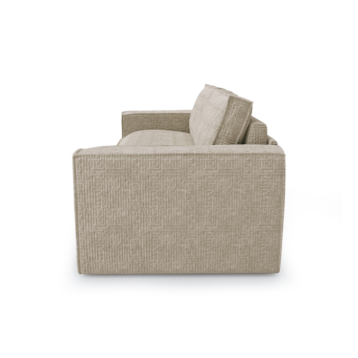 Express slaapbank dunlopillo beige gedessineerd fluweel 160cm