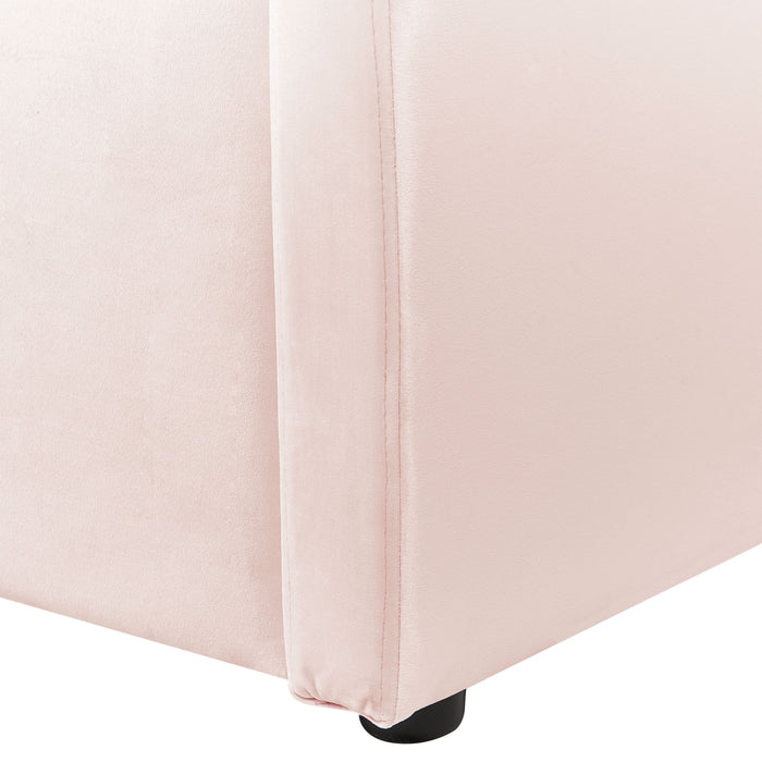 Beliani-EYBURIE-Onderschuifbed-Pastelroze-90 x 200 cm-Fluweel