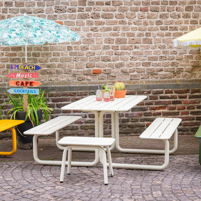 MaximaVida metalen picknicktafel Max ivoor