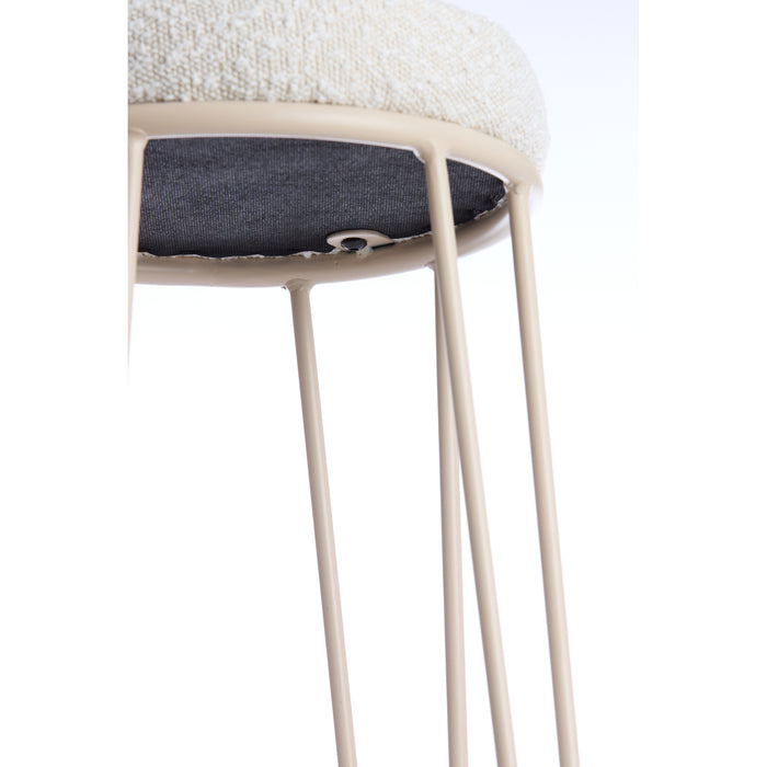 Light & Living Light&living Barkruk Ø41x73 cm ALICE bouclé crème+crème