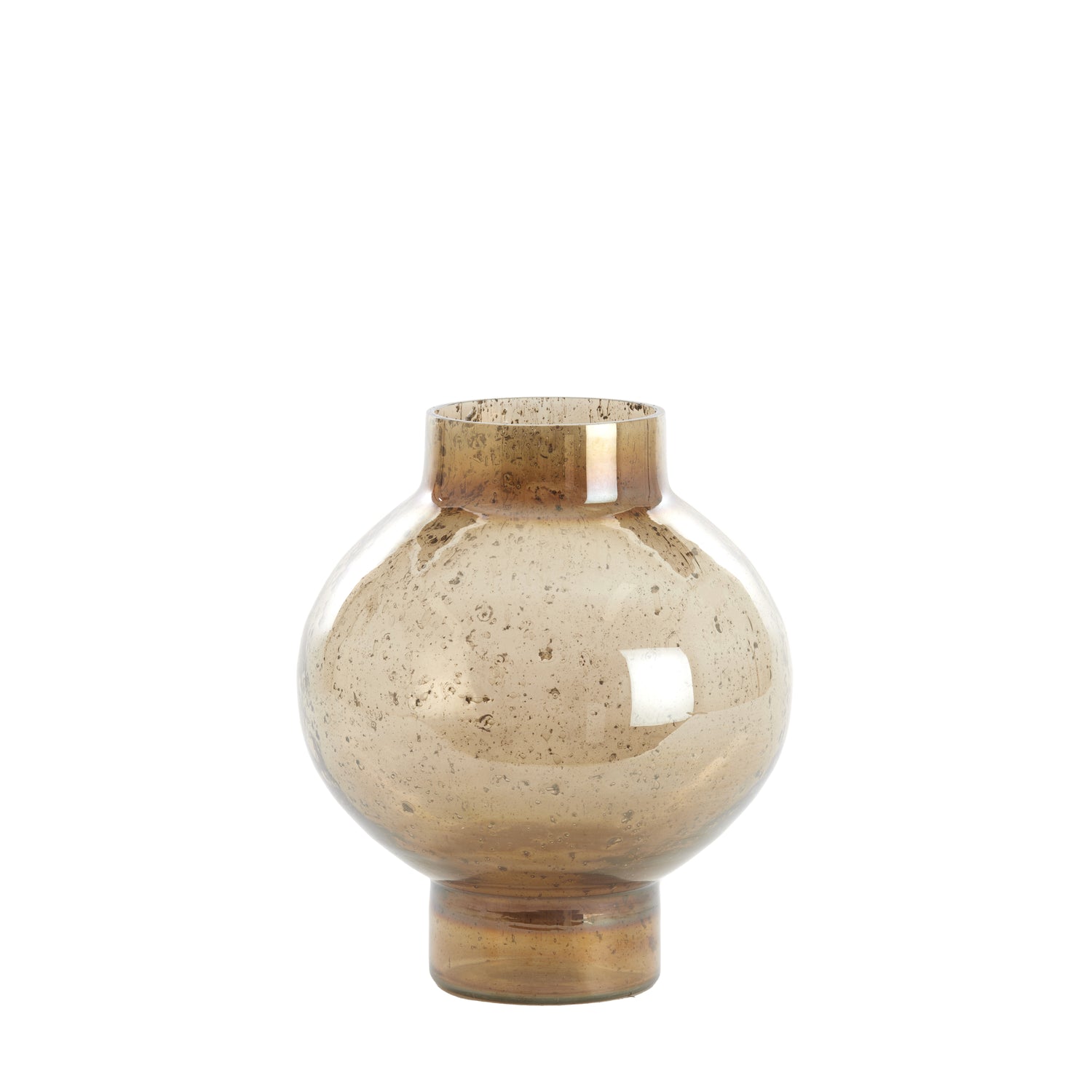 Light & Living Light&living Vaas Ø26x30 cm DUSIT glas steenslag amber