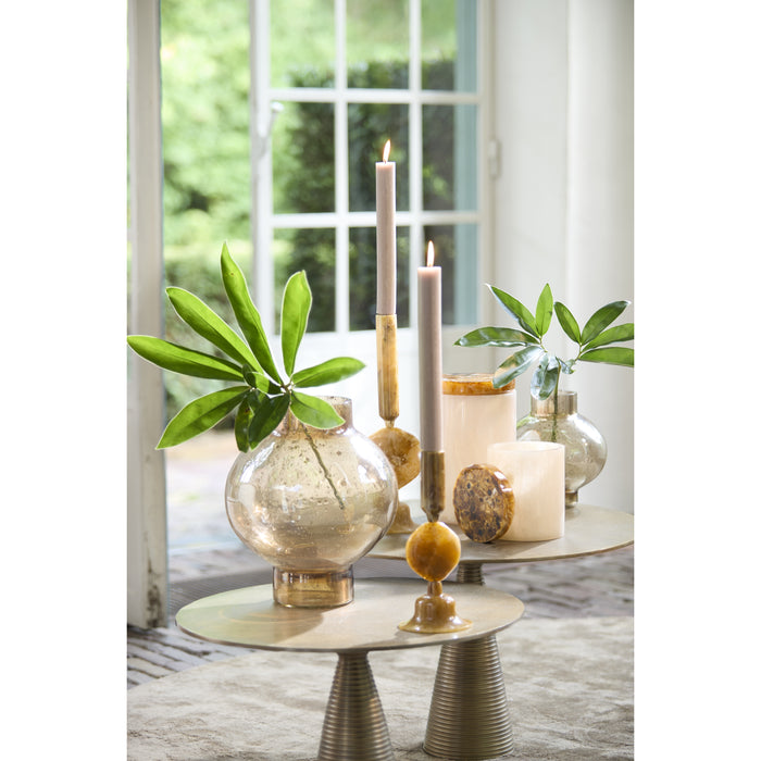 Light & Living Light&living Vaas Ø26x30 cm DUSIT glas steenslag amber