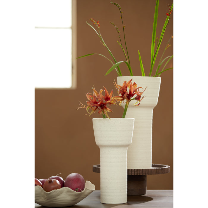 Light&living Vaas deco Ø22x46 cm ALSACIA keramiek mat crème