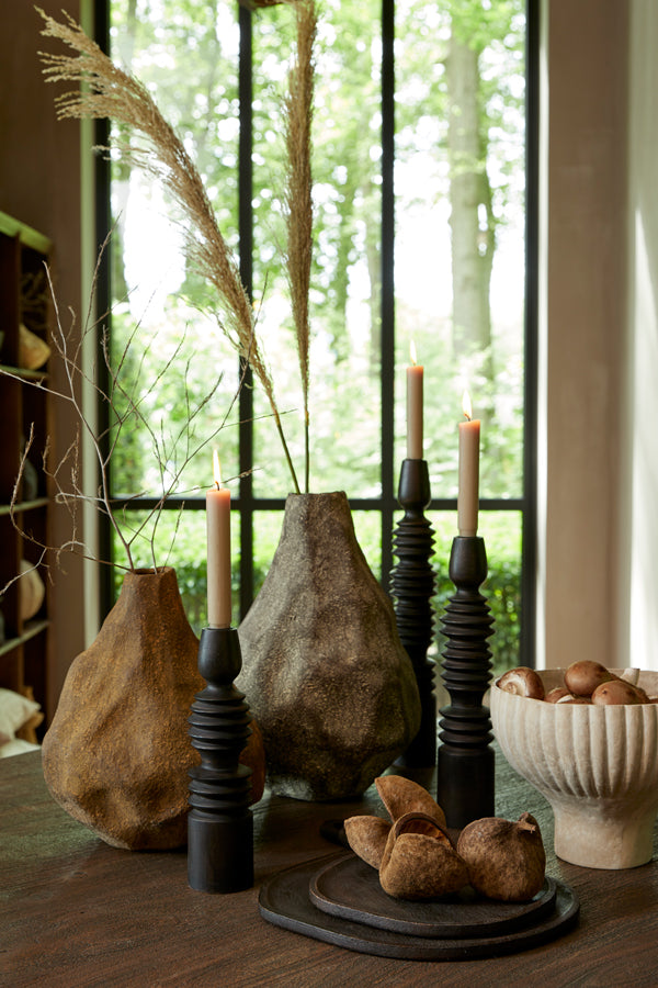 Light&living Vaas deco 29x27x41,5 cm MARZOKU donker bruin-crème