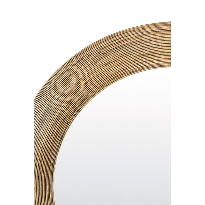 Light & Living Piedre spiegel Ø109,5x4,5 cm - rotan bruin