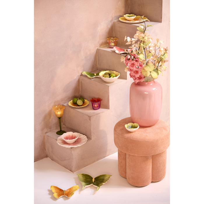 Light & Living Light&living Poef Ø42x43 cm CURTEA licht oranje