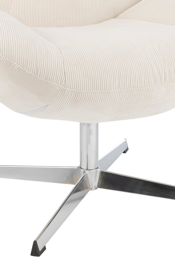 J-Line loungestoel Chill - metaal|multiplex - creme|zilver