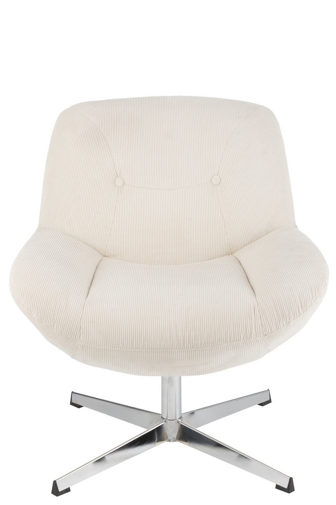 J-Line loungestoel Chill - metaal|multiplex - creme|zilver